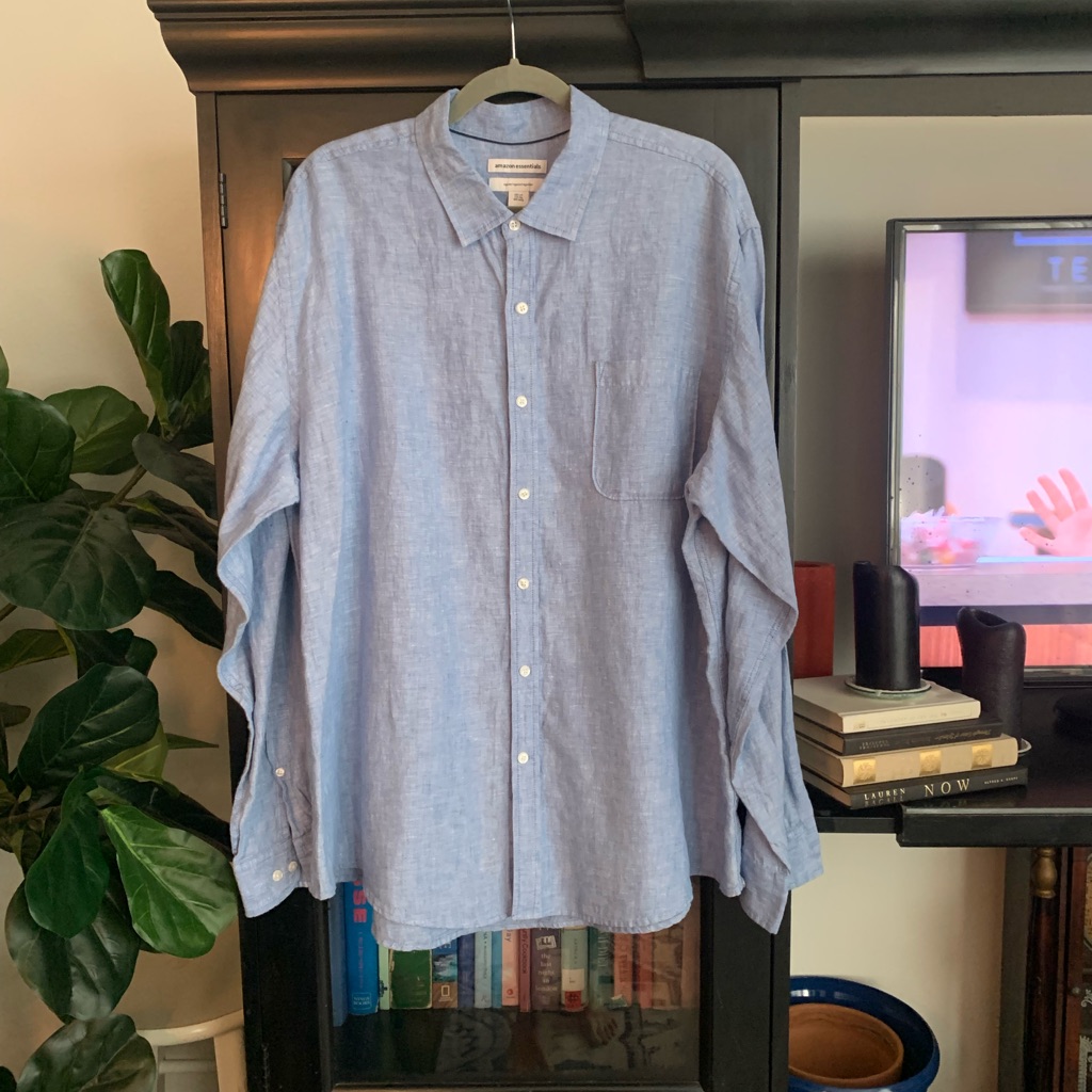 Blue Linen Button Down